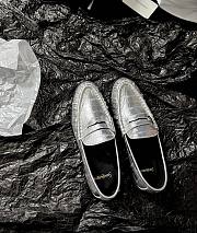 YSL Le Loafer Supple In Eel Silver - 1
