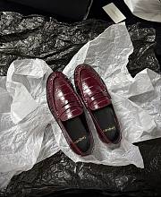 YSL Le Loafer Supple In Eel Burgundy - 1