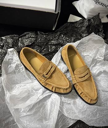 YSL Le Loafer Supple In Suede Yellow