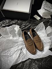 YSL Le Loafer Supple In Smooth Khaki - 4
