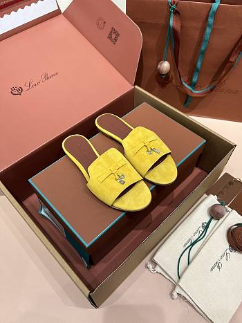 Loro Piana Summer Charms Sandal Suede Goatskin Yellow