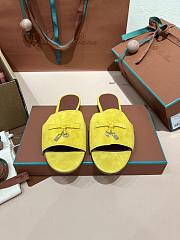 Loro Piana Summer Charms Sandal Suede Goatskin Yellow - 5