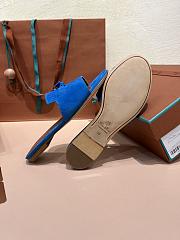 Loro Piana Summer Charms Sandal Suede Goatskin Blue - 4