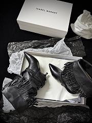 Isabel Marant Elten 45 Fringed Leather Boots In Black - 6