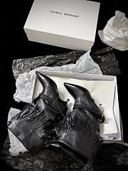 Isabel Marant Elten 45 Fringed Leather Boots In Black - 5