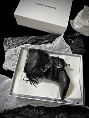 Isabel Marant Elten 45 Fringed Leather Boots In Black - 3