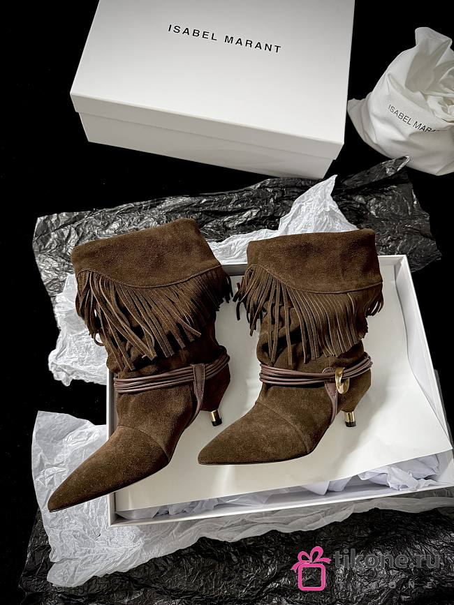 Isabel Marant Elten 45 Suede Leather Boots In Brown - 1