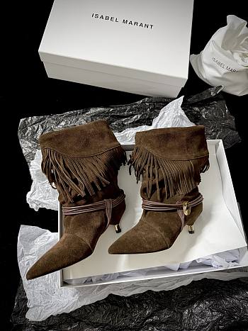 Isabel Marant Elten 45 Suede Leather Boots In Brown