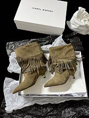 Isabel Marant Elten 45 Suede Leather Boots In Dark Beige - 6