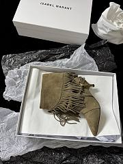 Isabel Marant Elten 45 Suede Leather Boots In Dark Beige - 4