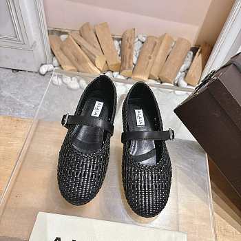Alaia Ballet Flats In Knitted Lurex Black 