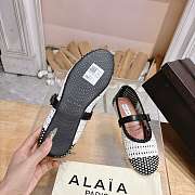 Alaia Ballet Flats In Knitted Lurex Black - White - 3