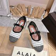 Alaia Ballet Flats In Knitted Lurex Black - White - 2