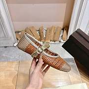 Alaia Ballet Flats In Knitted Lurex Gold - Brown - 4