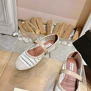 Alaia Ballet Flats In Knitted Lurex Beige - White - 3