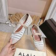 Alaia Ballet Flats In Knitted Lurex Beige - White - 2