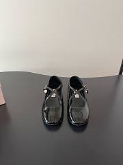Jimmy Choo Eleri Ballerina Black Patent Leather Ballerina Pump with Pearl Charm - 5