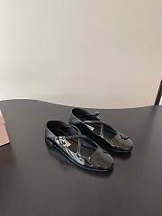 Jimmy Choo Eleri Ballerina Black Patent Leather Ballerina Pump with Pearl Charm - 4