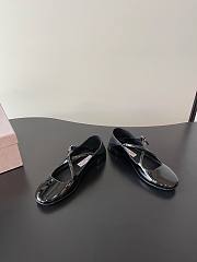Jimmy Choo Eleri Ballerina Black Patent Leather Ballerina Pump with Pearl Charm - 3