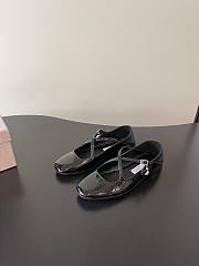 Jimmy Choo Eleri Ballerina Black Patent Leather Ballerina Pump with Pearl Charm - 2
