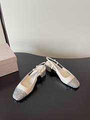 Jimmy Choo Elisa Sling Back 45 Silver/Latte Glitter Leather Pumps - 4