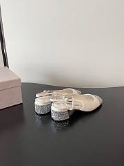Jimmy Choo Elisa Sling Back 45 Silver/Latte Glitter Leather Pumps - 3