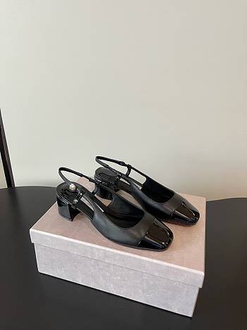 Jimmy Choo Elisa Sling Back 45 Patent Leather Pumps Black