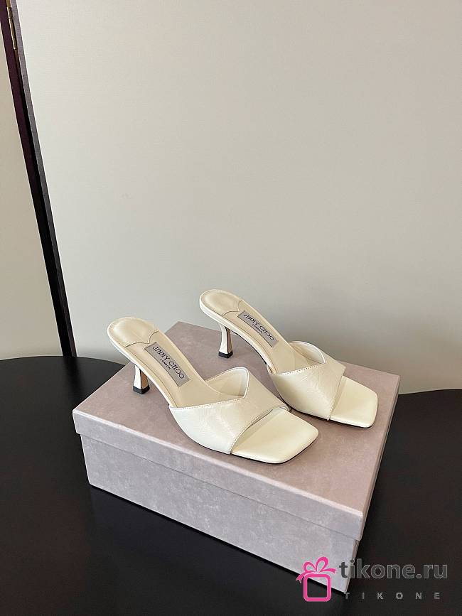 Jimmy Choo Skye 70 Vintage Leather Sandals Latte  - 1