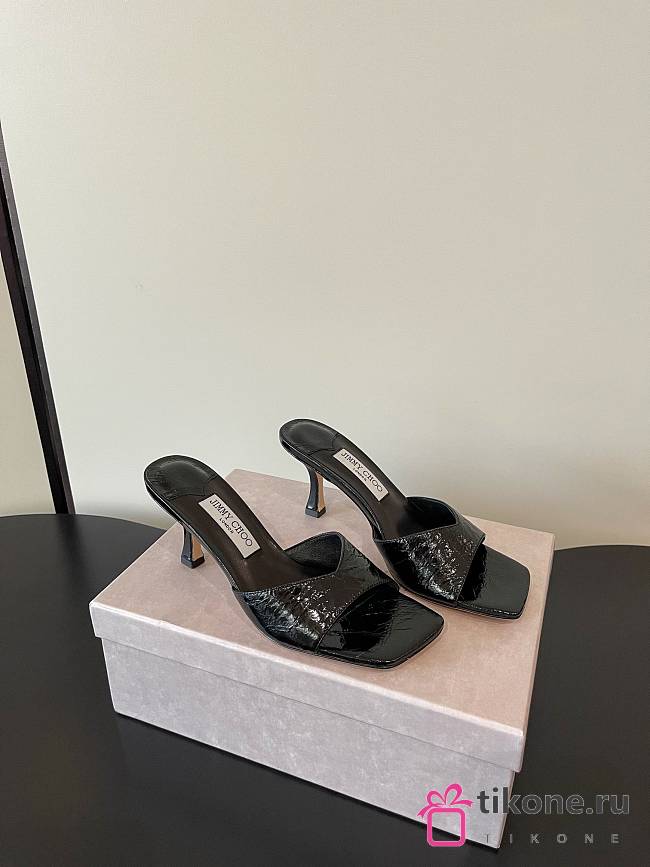 Jimmy Choo Skye 70 Vintage Leather Sandals Black - 1
