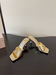 Jimmy Choo Skye 70 Vintage Metallic Leather Sandals Gold  - 5
