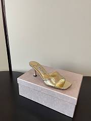 Jimmy Choo Skye 70 Vintage Metallic Leather Sandals Gold  - 6