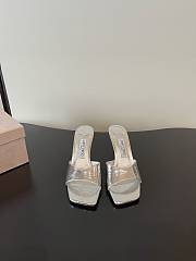 Jimmy Choo Skye 70 Vintage Metallic Leather Sandals Silver - 4