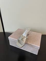 Jimmy Choo Skye 70 Vintage Metallic Leather Sandals Silver - 6
