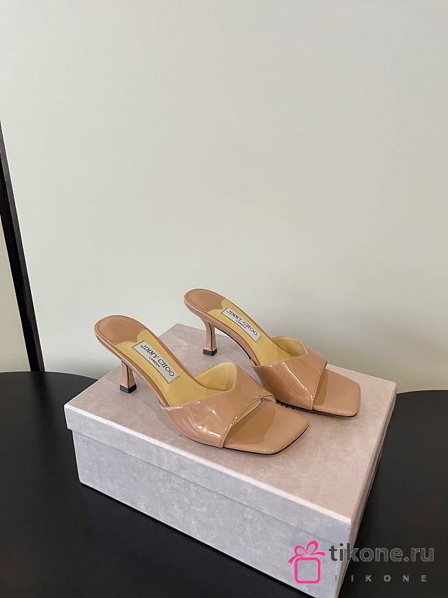 Jimmy Choo Skye 70 Patent Leather Sandals Nude - 1
