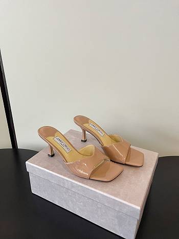 Jimmy Choo Skye 70 Patent Leather Sandals Nude