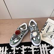 Fendi Match Low Top Platform Shoes in Gray Leather With Charm - 5