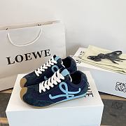 Loewe Ballet Runner 2.0 In Nylon And Calfskin Navy Blue/Turquoise - 6