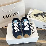 Loewe Ballet Runner 2.0 In Nylon And Calfskin Navy Blue/Turquoise - 4