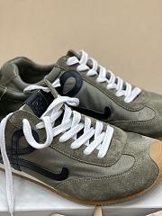 Loewe Ballet Runner 2.0 in Nylon and Calfskin Green - 2