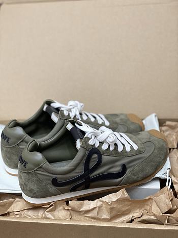 Loewe Ballet Runner 2.0 in Nylon and Calfskin Green