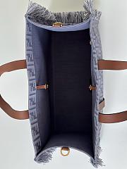 Fendi Summer Tote Blue Denim Effect FF Jacquard Bag - 37x29x16cm - 6