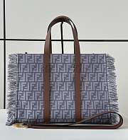 Fendi Summer Tote Blue Denim Effect FF Jacquard Bag - 37x29x16cm - 5