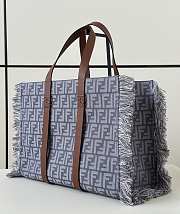 Fendi Summer Tote Blue Denim Effect FF Jacquard Bag - 37x29x16cm - 4