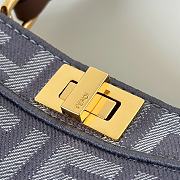 Peekaboo ISeeU Petite Blue Denim Effect FF Jacquard Bag - 27x15x6cm - 6