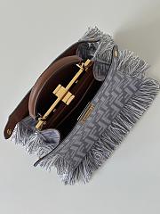 Peekaboo ISeeU Petite Blue Denim Effect FF Jacquard Bag - 27x15x6cm - 2