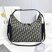 Large D-Dream Bag Blue Dior Oblique Jacquard and Smooth Calfskin - 38x24x15cm - 1
