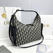 Large D-Dream Bag Blue Dior Oblique Jacquard and Smooth Calfskin - 38x24x15cm - 5