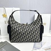 Large D-Dream Bag Blue Dior Oblique Jacquard and Smooth Calfskin - 38x24x15cm - 2