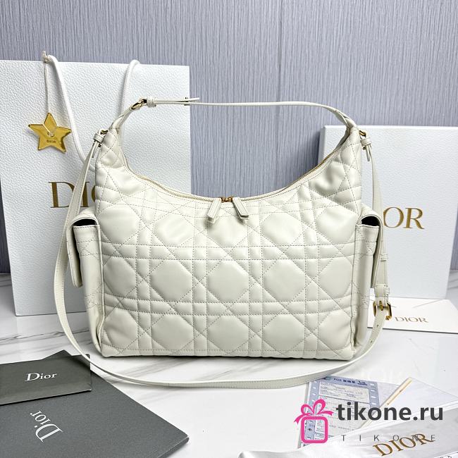 Dior Large D-Dream Bag White Macrocannage Lambskin - 38x24x15cm - 1