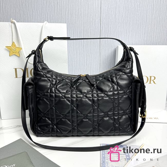 Dior Large D-Dream Bag Black Macrocannage Lambskin - 38x24x15cm - 1